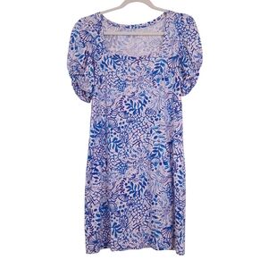 Lilly Pulitzer Haydn Dress square neck puff sleeve Old Money preppy pink blue
